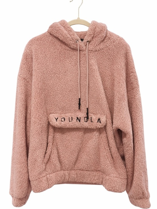 YoungLA Other - YoungLa Kangaroo Teddy Fleece Sherpa Hoodie Salmon Pink Men's XL